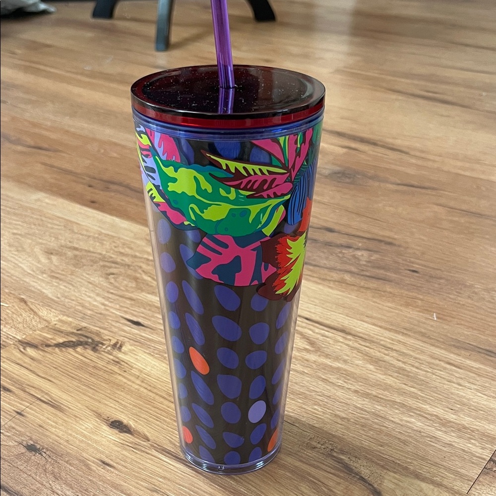 Starbucks Floral & Leaves 24 ounce Venti tumbler, EUC